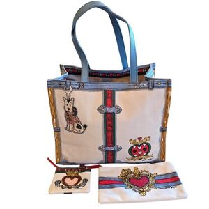 Brighton In Love We Trust Tote Bag Set 3pc Tom Clancy Scottie Dog Queen of Heart